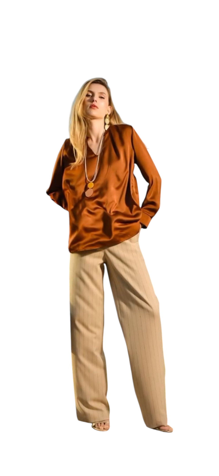 Eleria Cortes pinstripe designer trousers