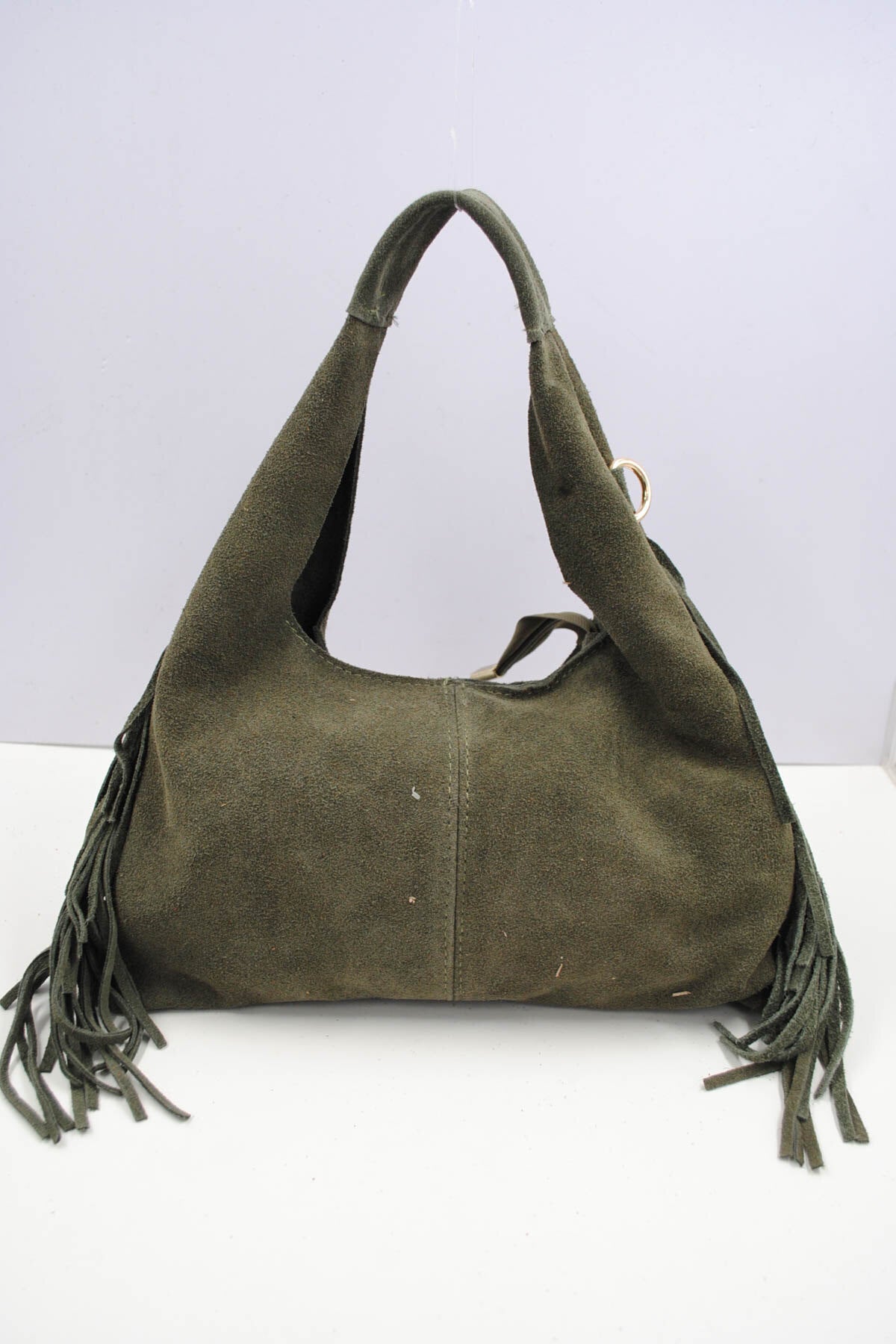 Italian Leather Fringe Crossbody Bag