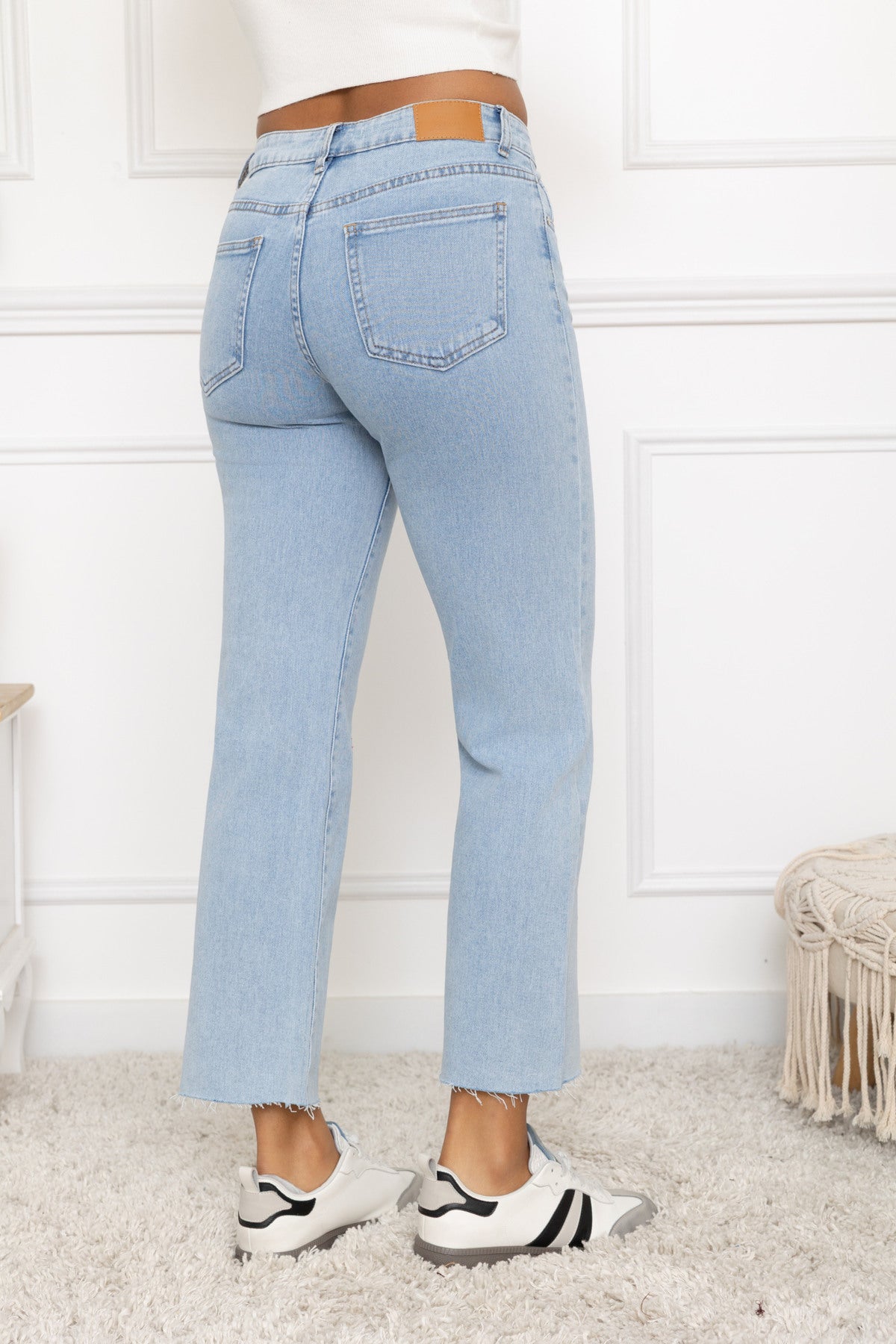 Sienna Stretch Crop Flare Jeans - Blue