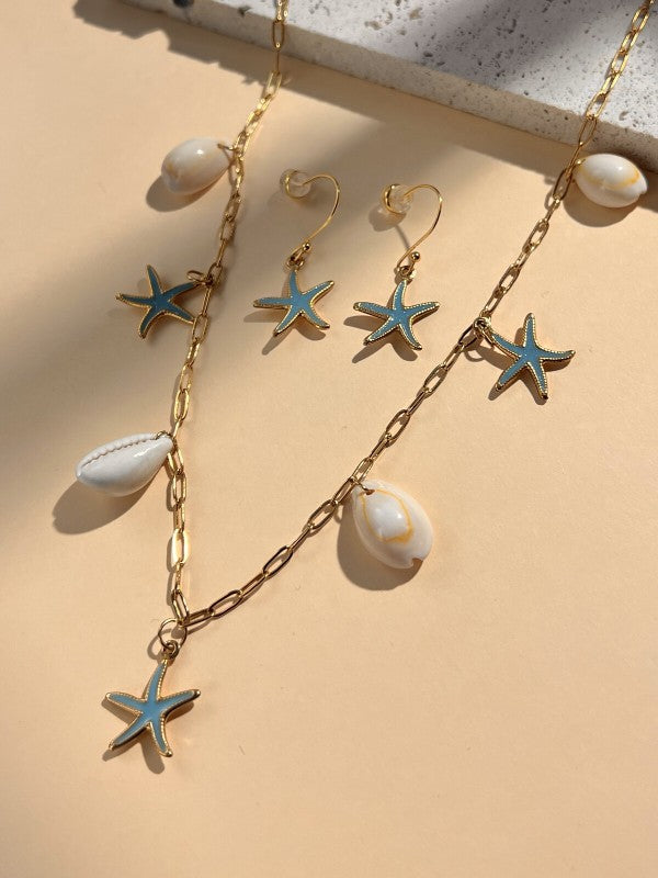 Starfish Necklace and Earring Set-Irish coastal jewellery Cork