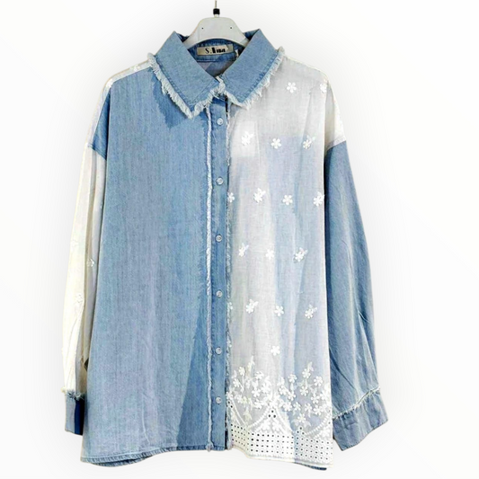 Bonnie lace denim shirt