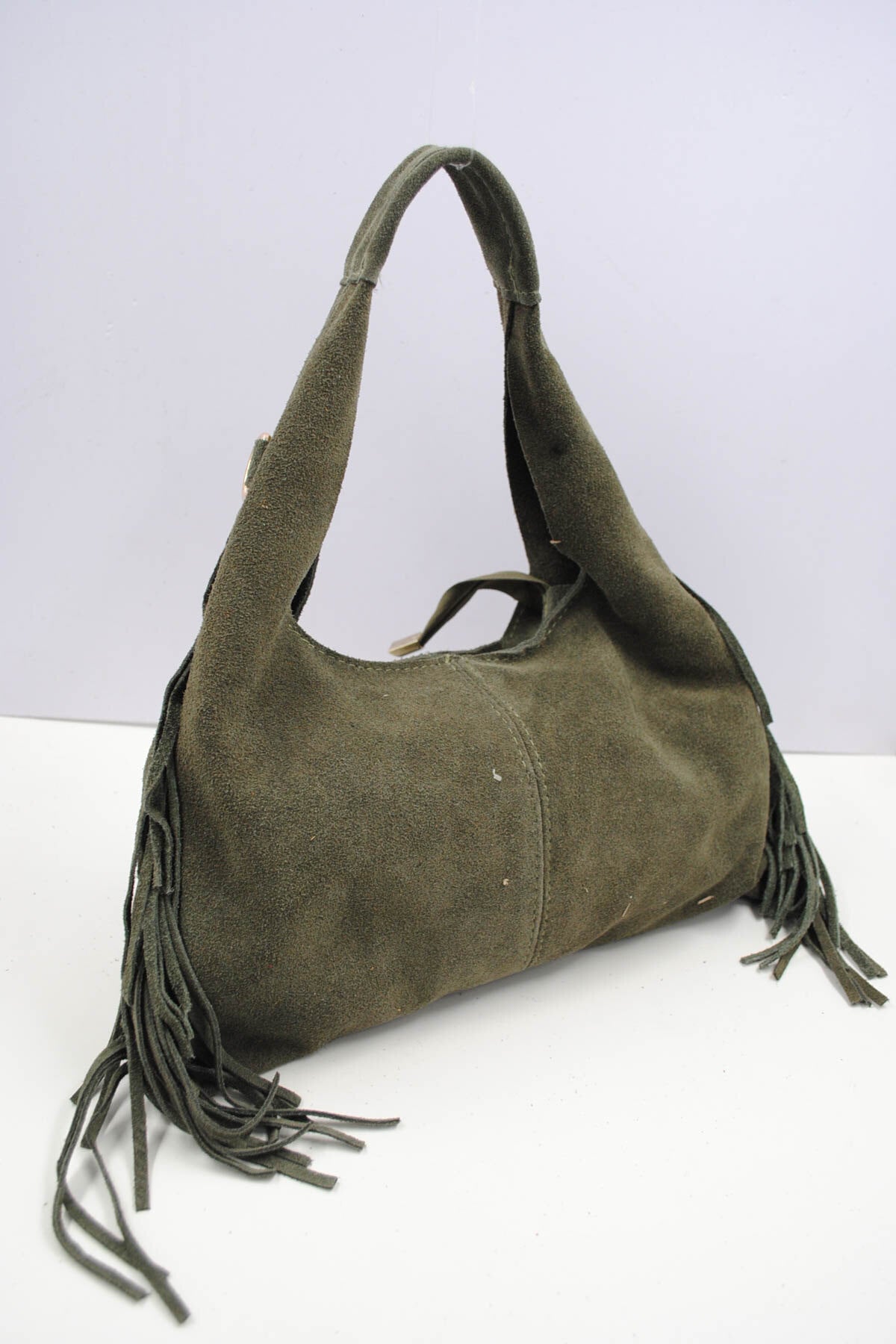 Italian Leather Fringe Crossbody Bag