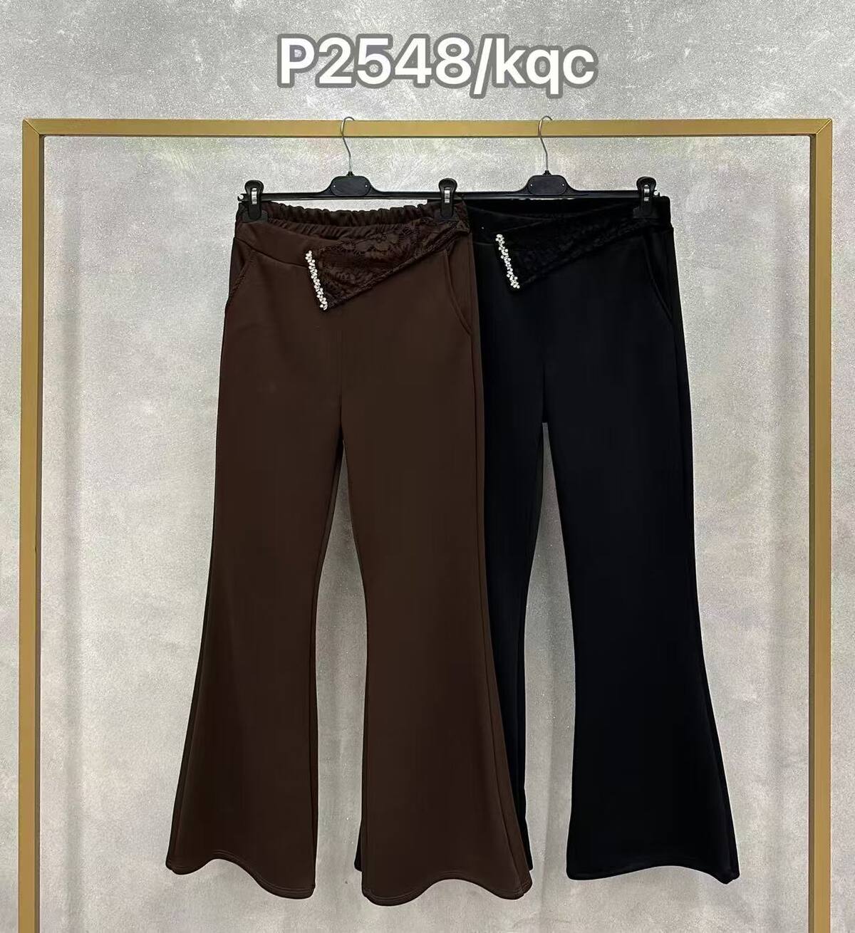 Elegant Flared Embellished Trousers