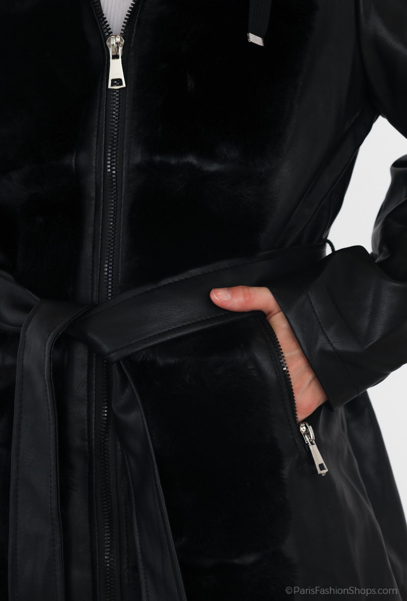 Sadie pleather coat