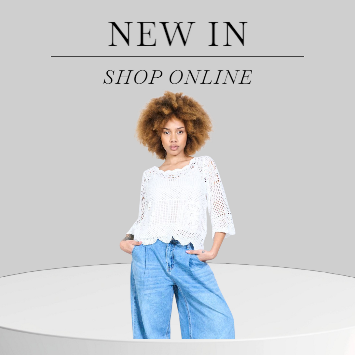 Carrie crochet flare sleeve blouse