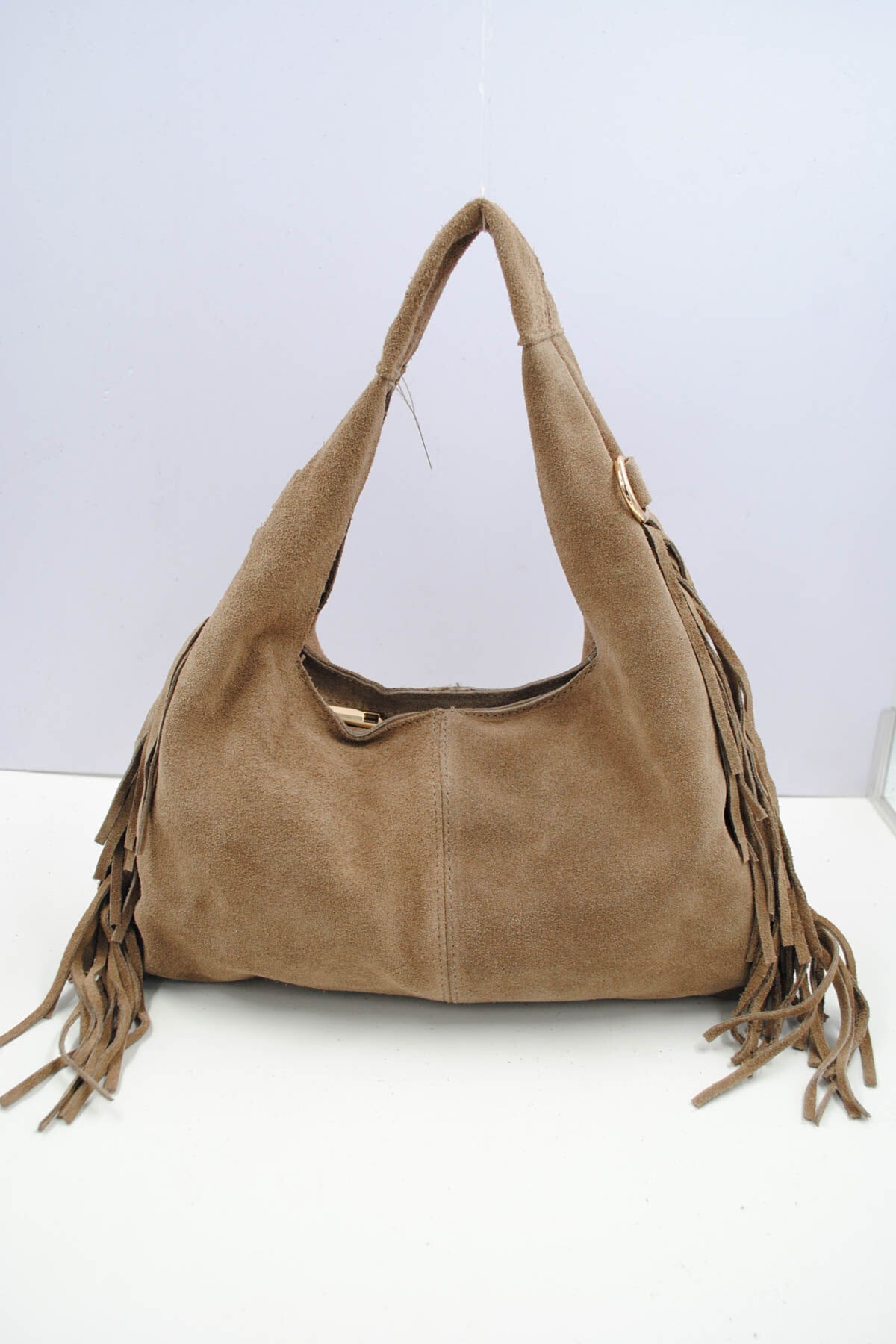 Italian Leather Fringe Crossbody Bag