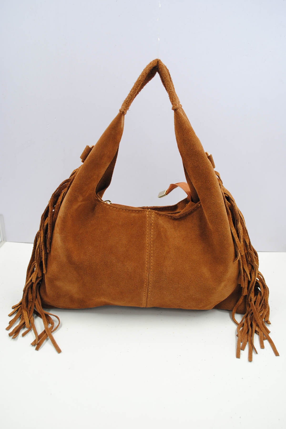 Italian Leather Fringe Crossbody Bag