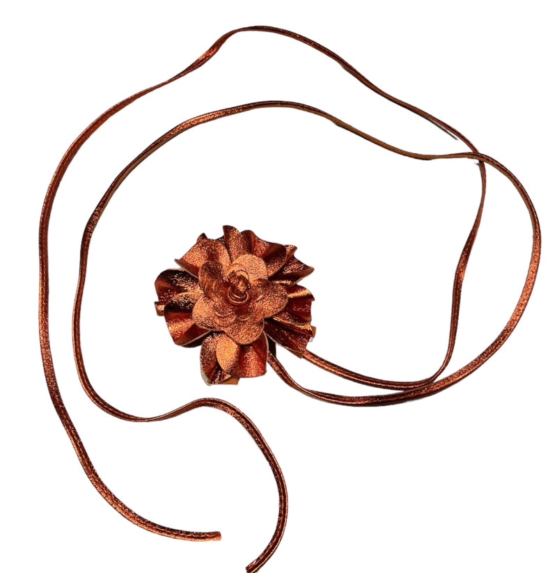 Holly leather flower belt