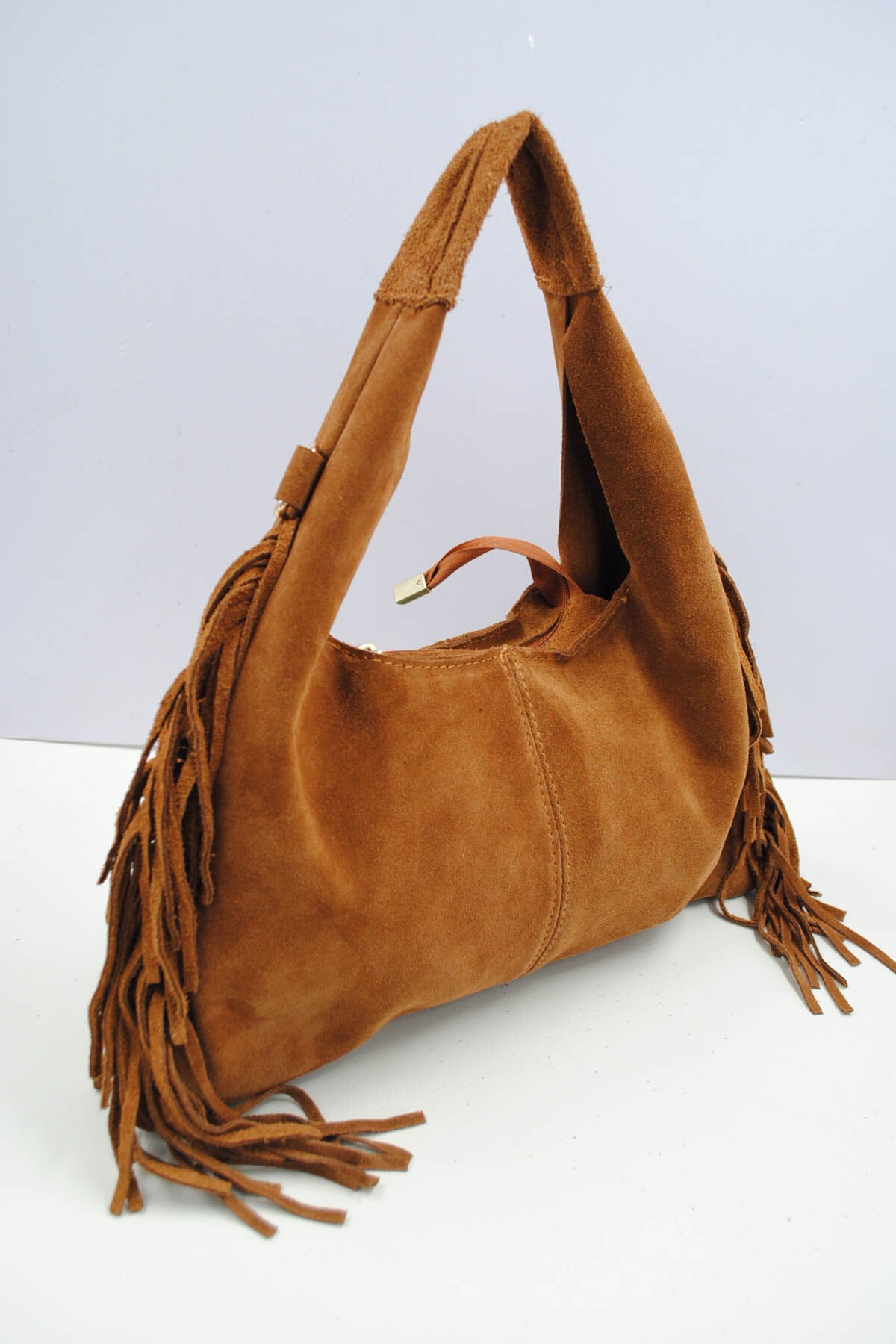 Italian Leather Fringe Crossbody Bag