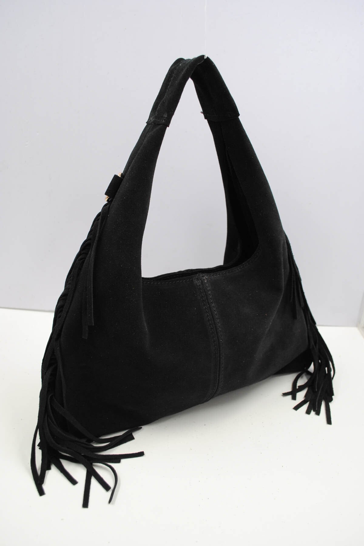 Italian Leather Fringe Crossbody Bag