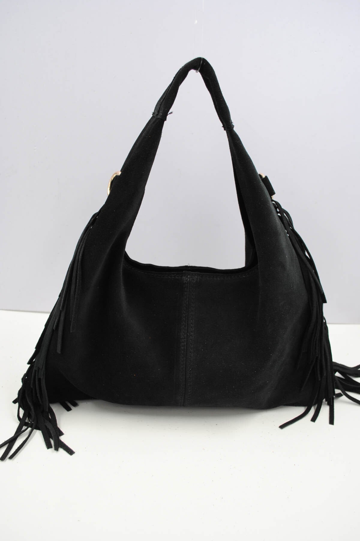 Italian Leather Fringe Crossbody Bag