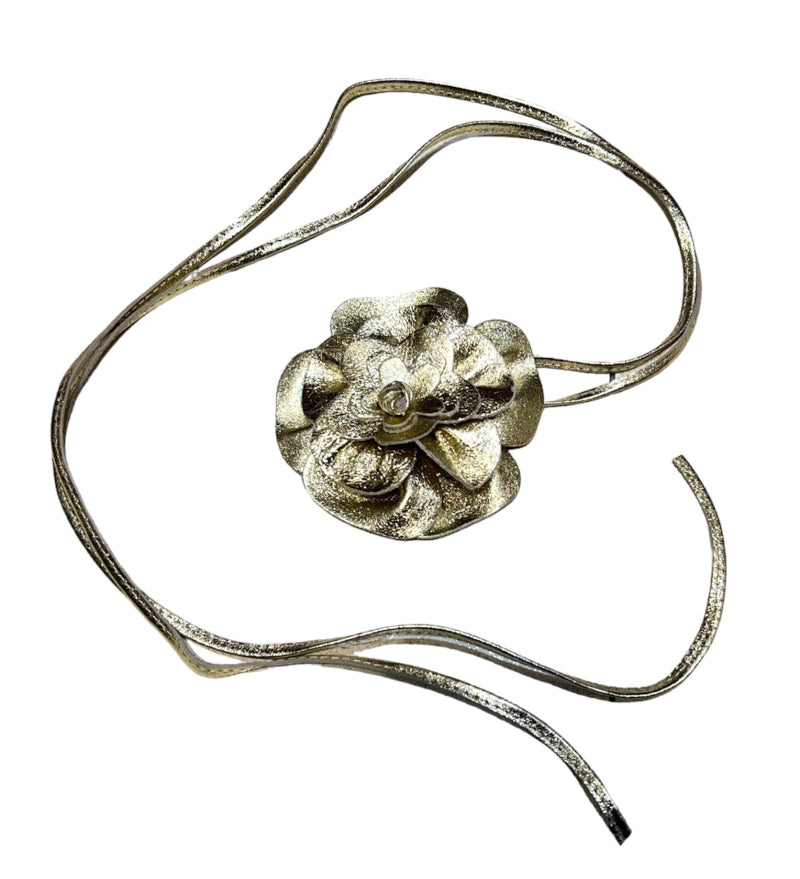 Holly leather flower belt